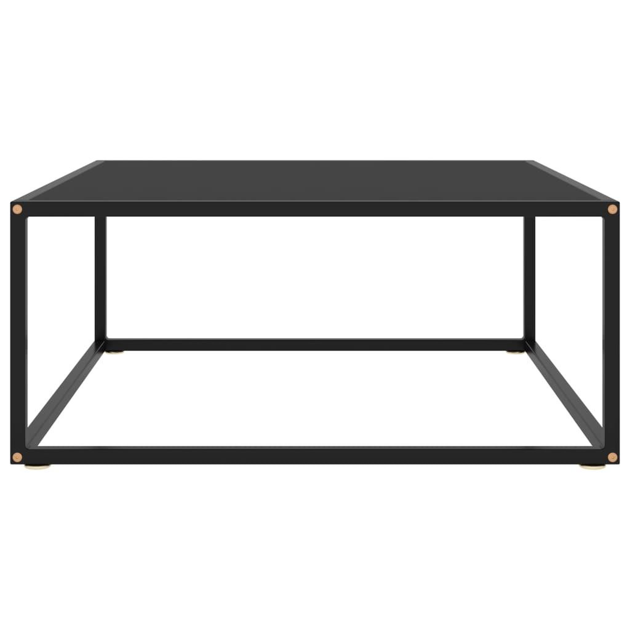 Voir la diapositive 2 : VIDAXL Table basse Noir avec verre noir 80x80x35 cm