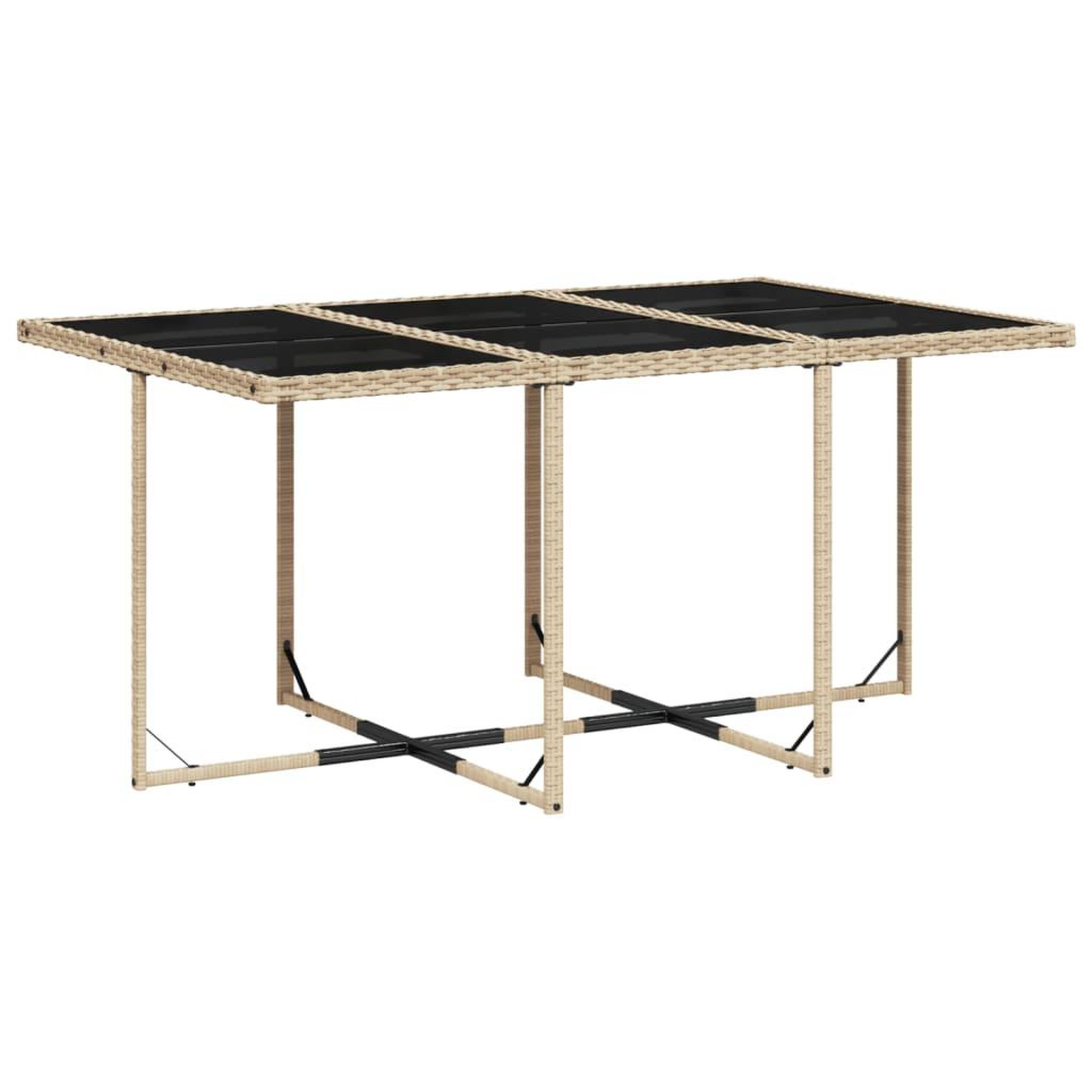 Voir la diapositive 4 : VIDAXL Ensemble a manger de jardin coussins 7 pcs melange beige rotin
