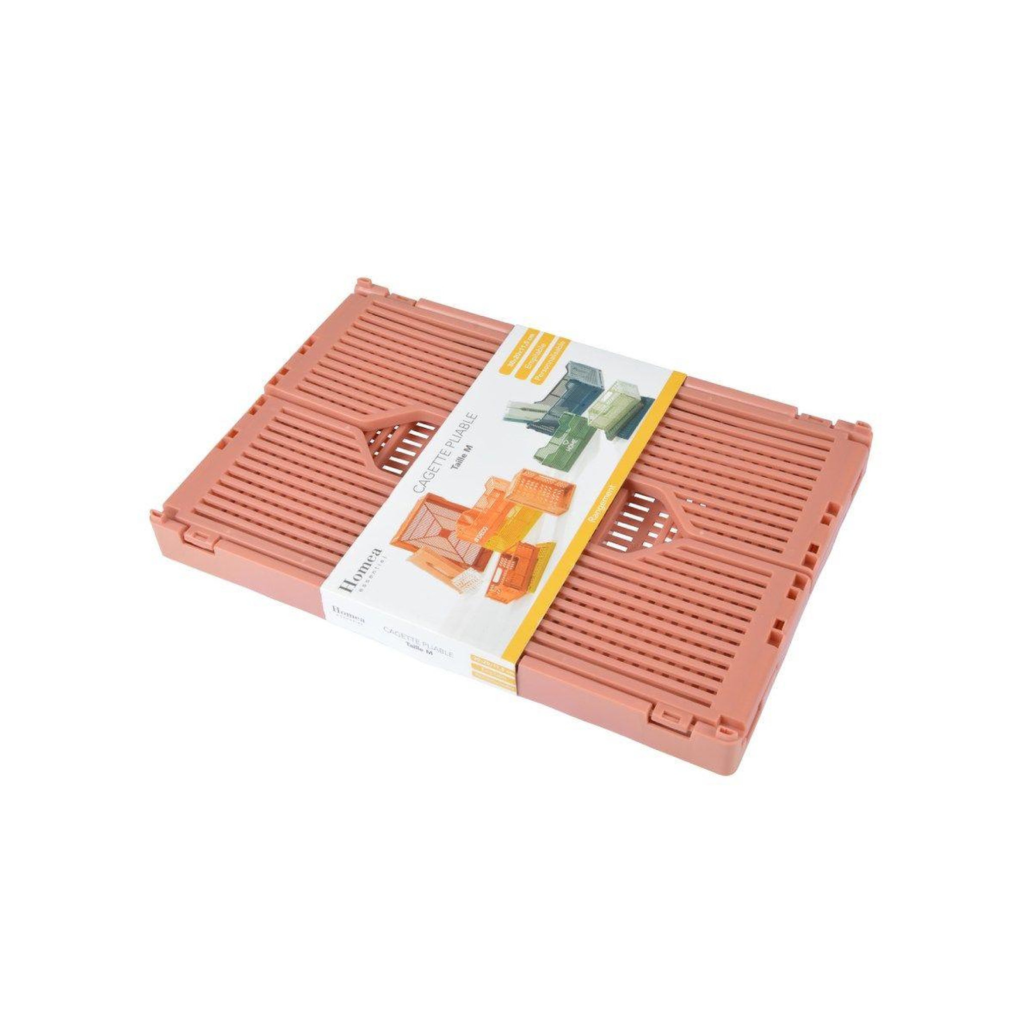 Voir la diapositive 5 : HOMEA Cagette pliable & empilable  emilie  30cm argile