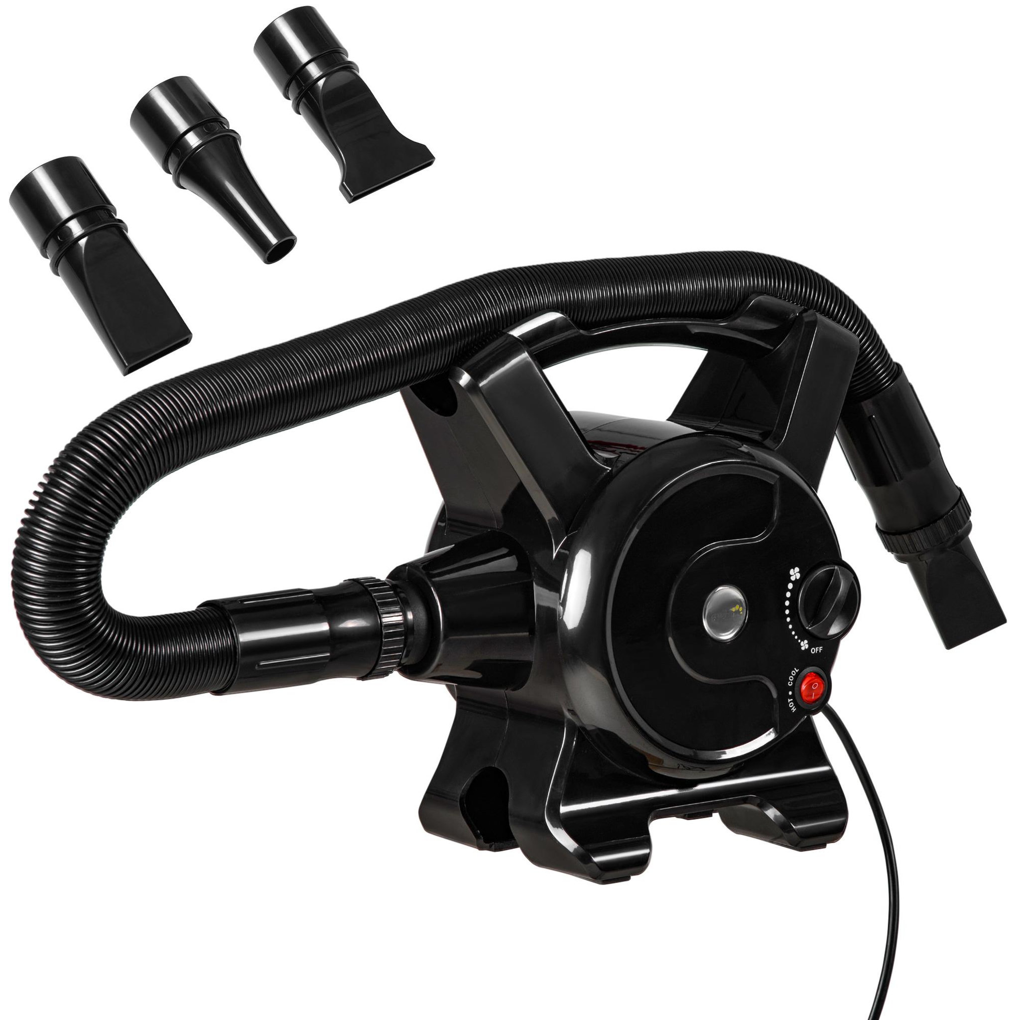 Voir la diapositive 1 : PAWHUT Séchoir sèche-poils toilettage pour chien chat animaux 2400 W - température vitesse réglable - 3 embouts - noir