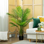 Voir la diapositive 5 : HOMCOM Palmier artificiel - plante artificielle H.120cm - 4 pieds 22 feuilles grand réalisme - pot inclus