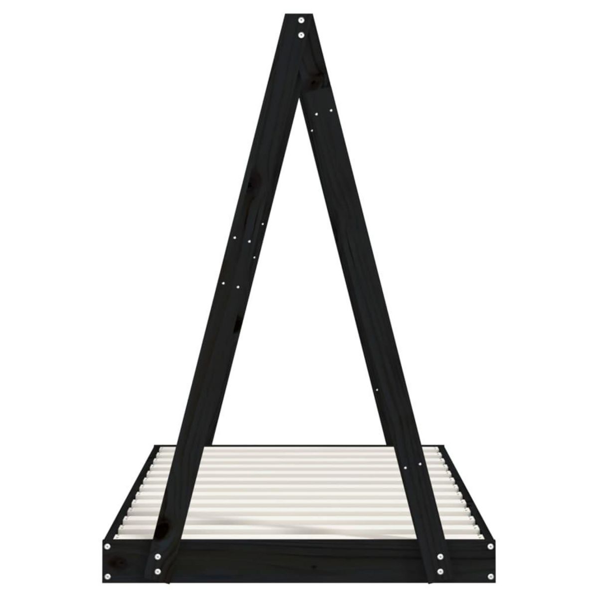 VIDAXL Cadre de lit pour enfant noir 80x160 cm bois de pin massif