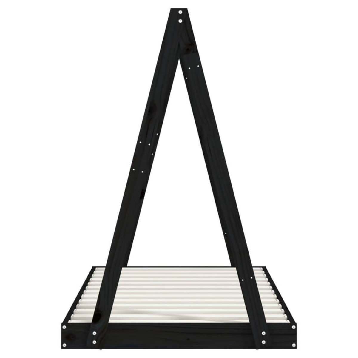 VIDAXL Cadre de lit pour enfant noir 80x160 cm bois de pin massif