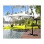 Habitat et Jardin Parasol jardin déporté  Soleil  - Carré - 2.5 x 2.5 m - Ecru + Dalles à lester incluses