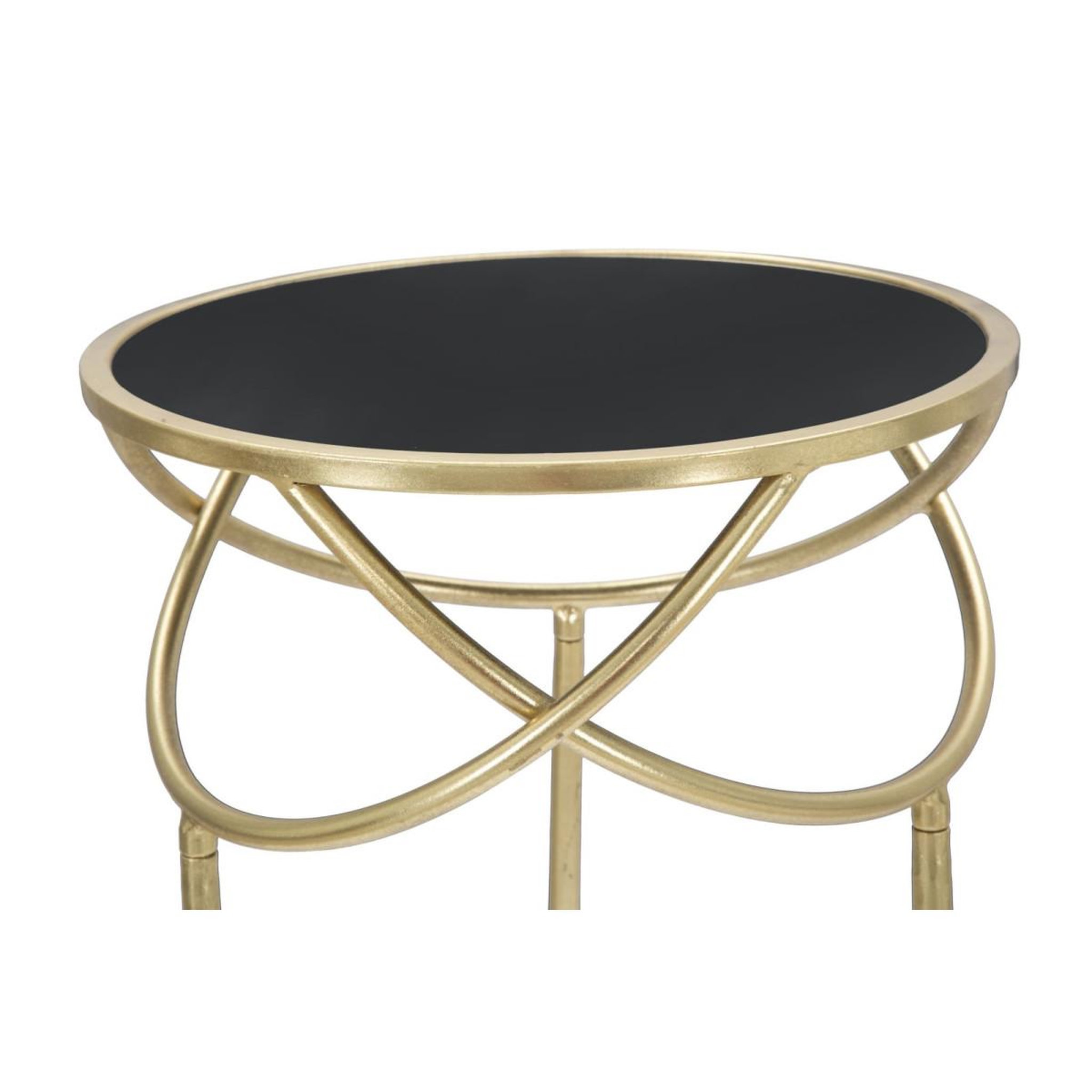 Voir la diapositive 3 : Paris Prix Table d'appoint design  ring  80cm noir & or