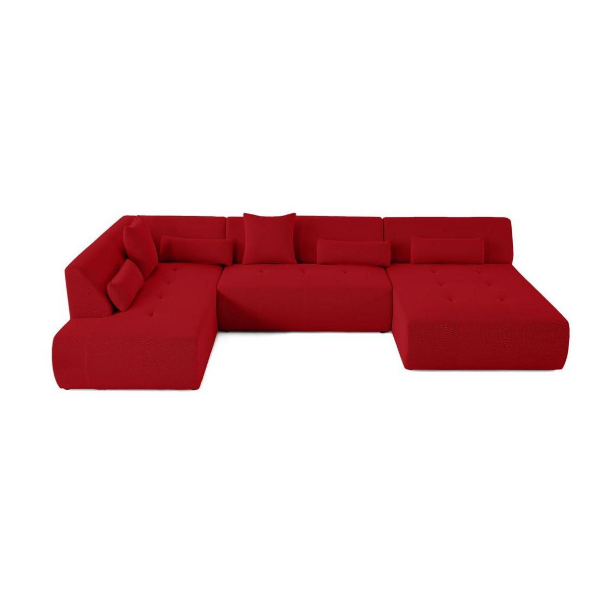 LISA DESIGN Onyx - canapé panoramique d'angle gauche - 7 places - en tissu mailles 3d