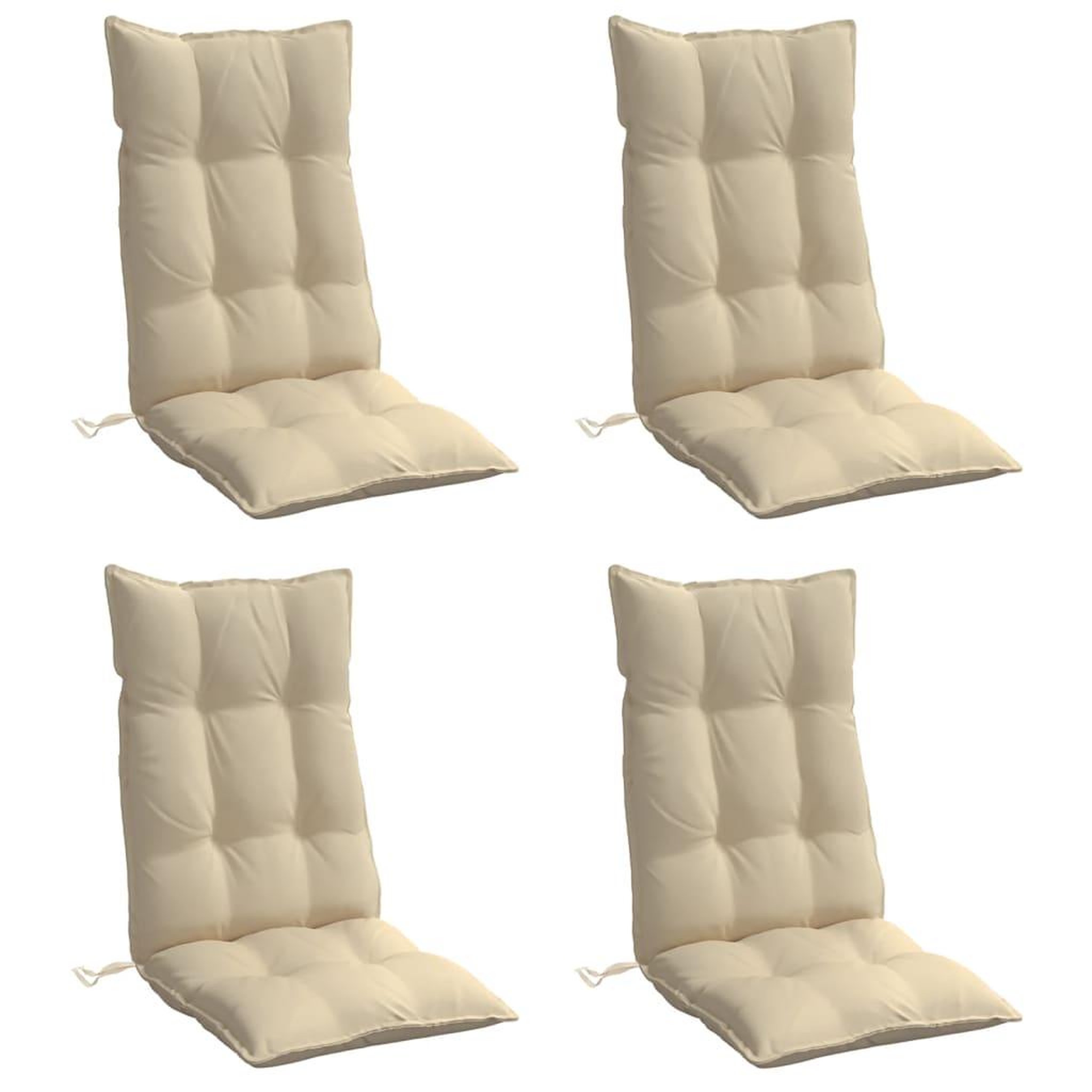 Voir la diapositive 3 : VIDAXL Coussins de chaise a dossier haut lot de 4 beige tissu oxford