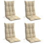 Voir la diapositive 3 : VIDAXL Coussins de chaise a dossier haut lot de 4 beige tissu oxford