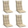 Voir la diapositive 3 : VIDAXL Coussins de chaise a dossier haut lot de 4 beige tissu oxford
