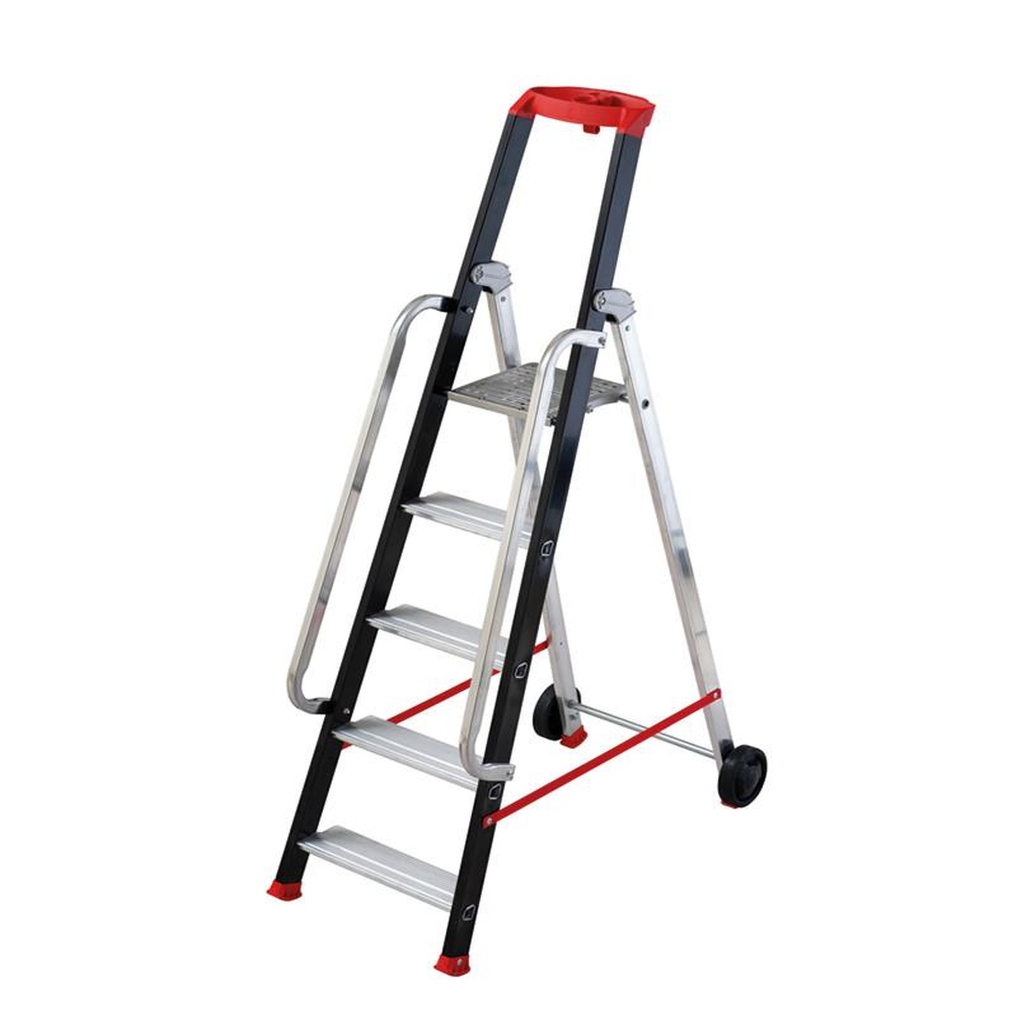 HAILO Escabeau professionnel roulant pliable - 5 marches - 2,81m