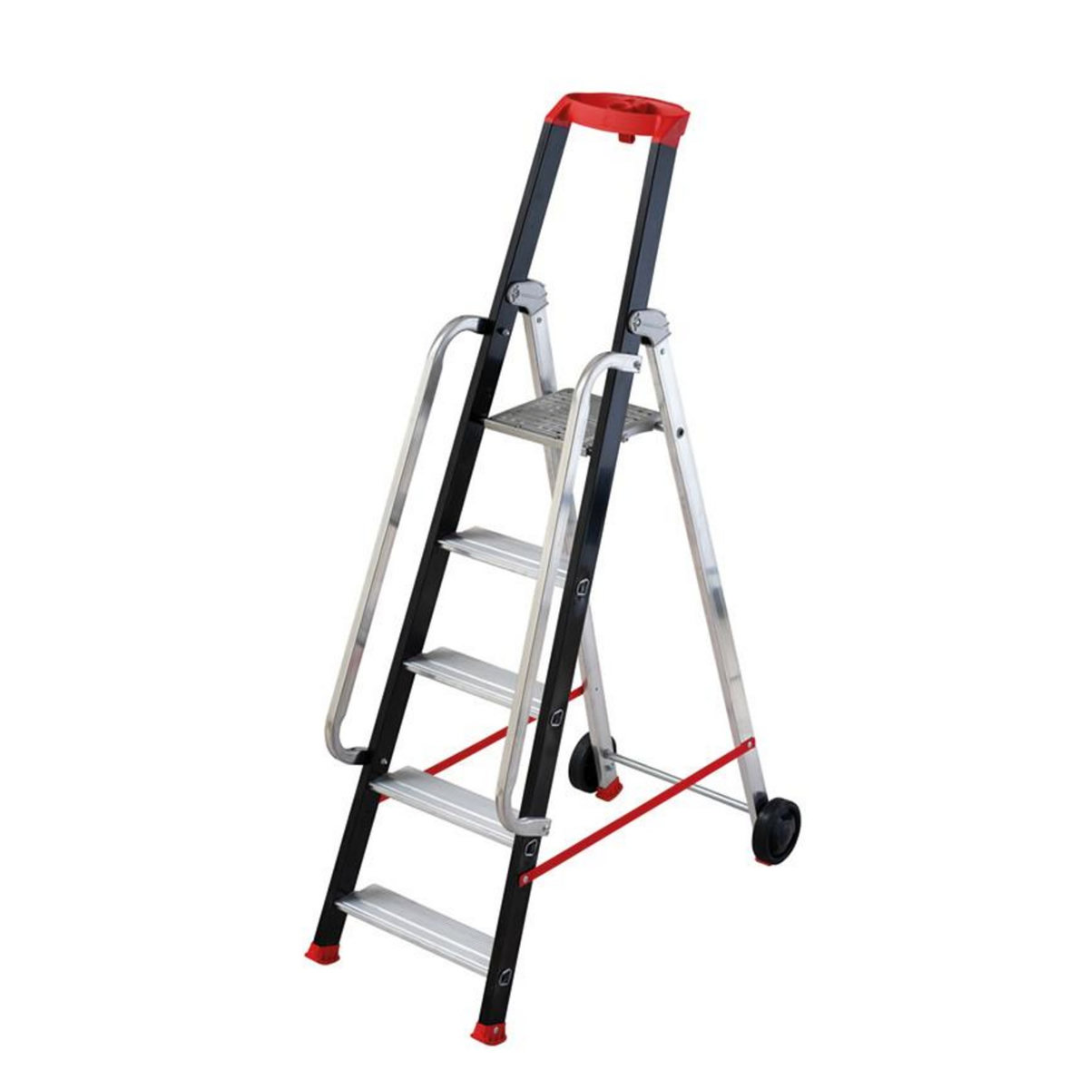 HAILO Escabeau professionnel roulant pliable - 5 marches - 2,81m