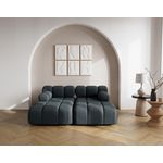 LISA DESIGN Ruby - canapé droit 4 places avec double méridienne - assise profonde - en velours texturé. Coloris disponibles : Noir, Gris, Beige, Orange, Bleu