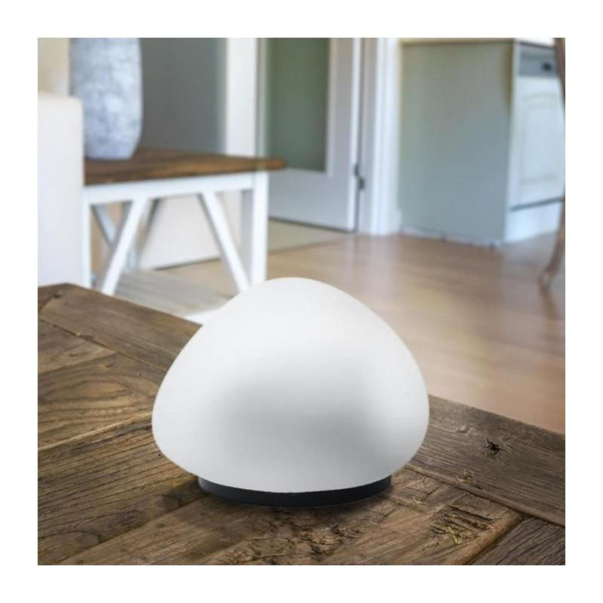 Lumisky Lampe solaire décorative galet SOLENZARA Transparent Verre D16cm