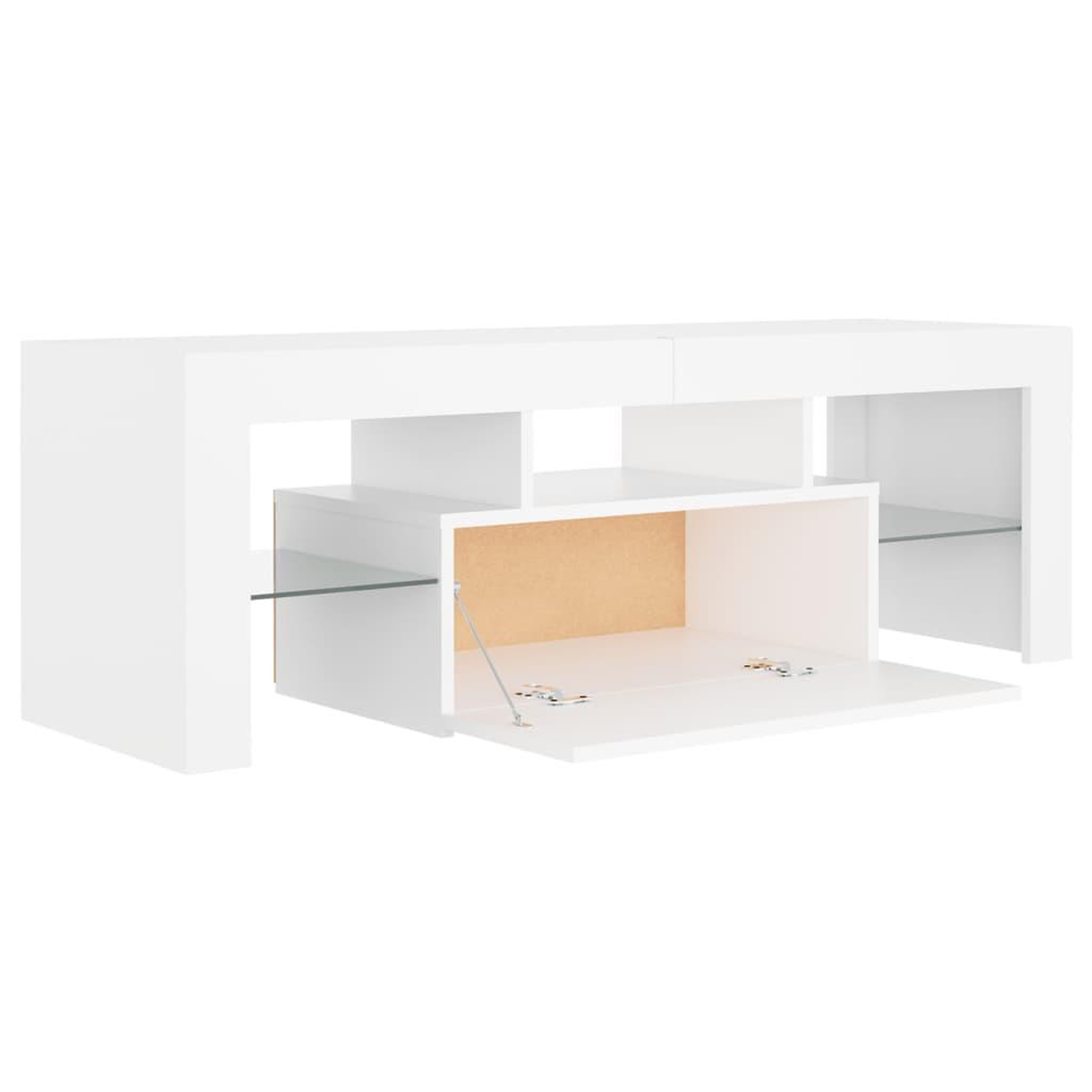 Voir la diapositive 4 : VIDAXL Meuble TV avec lumieres LED Blanc 120x35x40 cm
