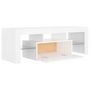 Voir la diapositive 4 : VIDAXL Meuble TV avec lumieres LED Blanc 120x35x40 cm