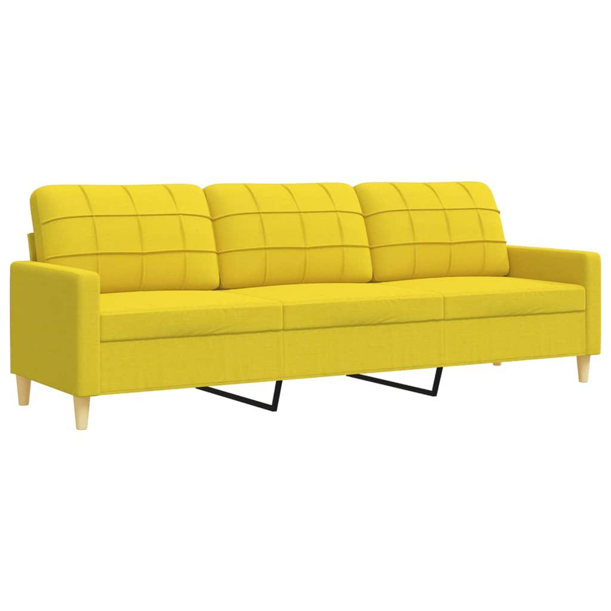 Voir la diapositive 5 : VIDAXL Ensemble de canapes 3 pcs avec repose-pied jaune clair tissu