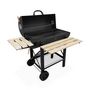 Voir la diapositive 4 : SWEEEK Barbecue américain charbon de bois - Serge noir - Smoker américain avec aérateurs. récupérateur de cendres. fumoir