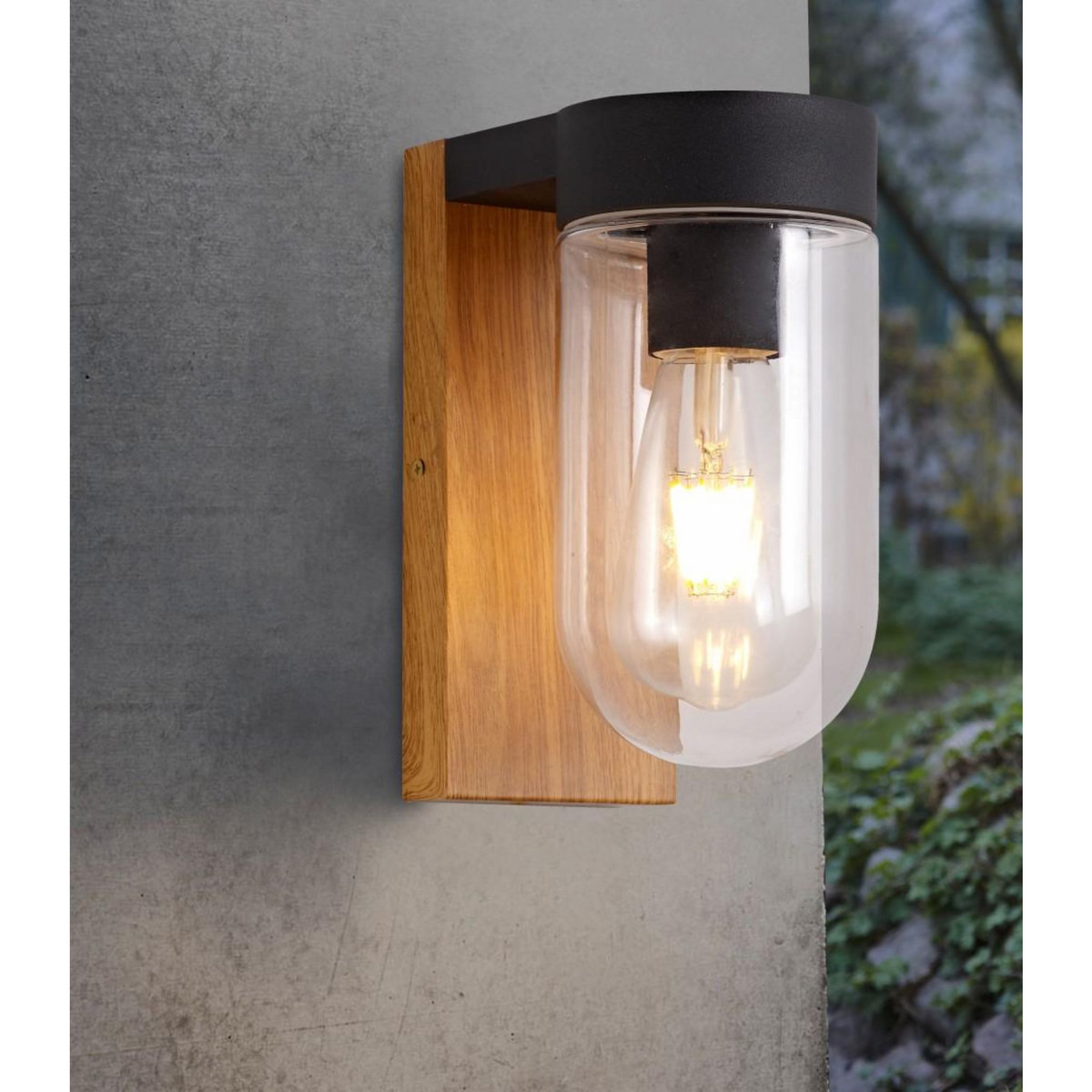 BRILLIANT Applique extérieure E27 max 40W hêtre Cabar BRILLIANT