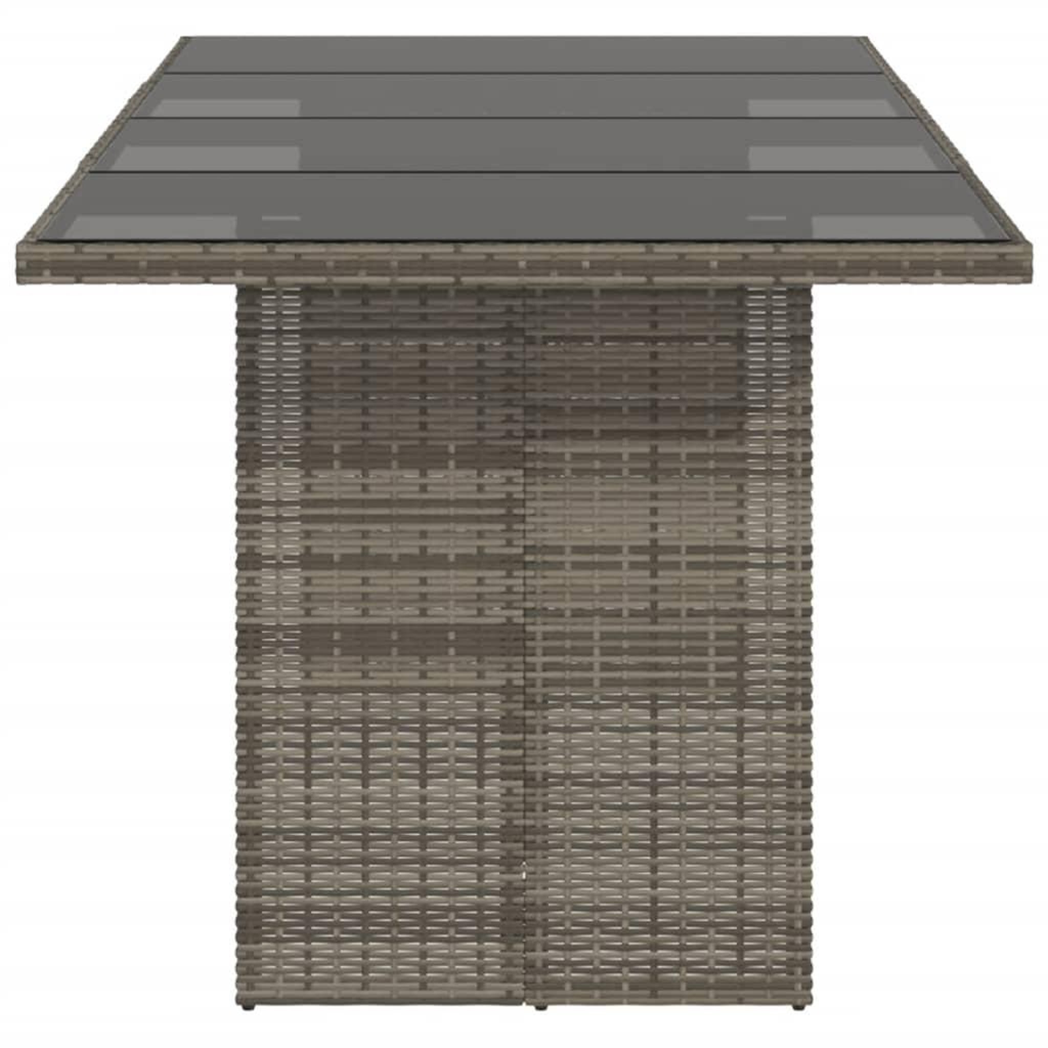 Voir la diapositive 4 : VIDAXL Table de jardin dessus en verre gris 190x80x74cm resine tressee