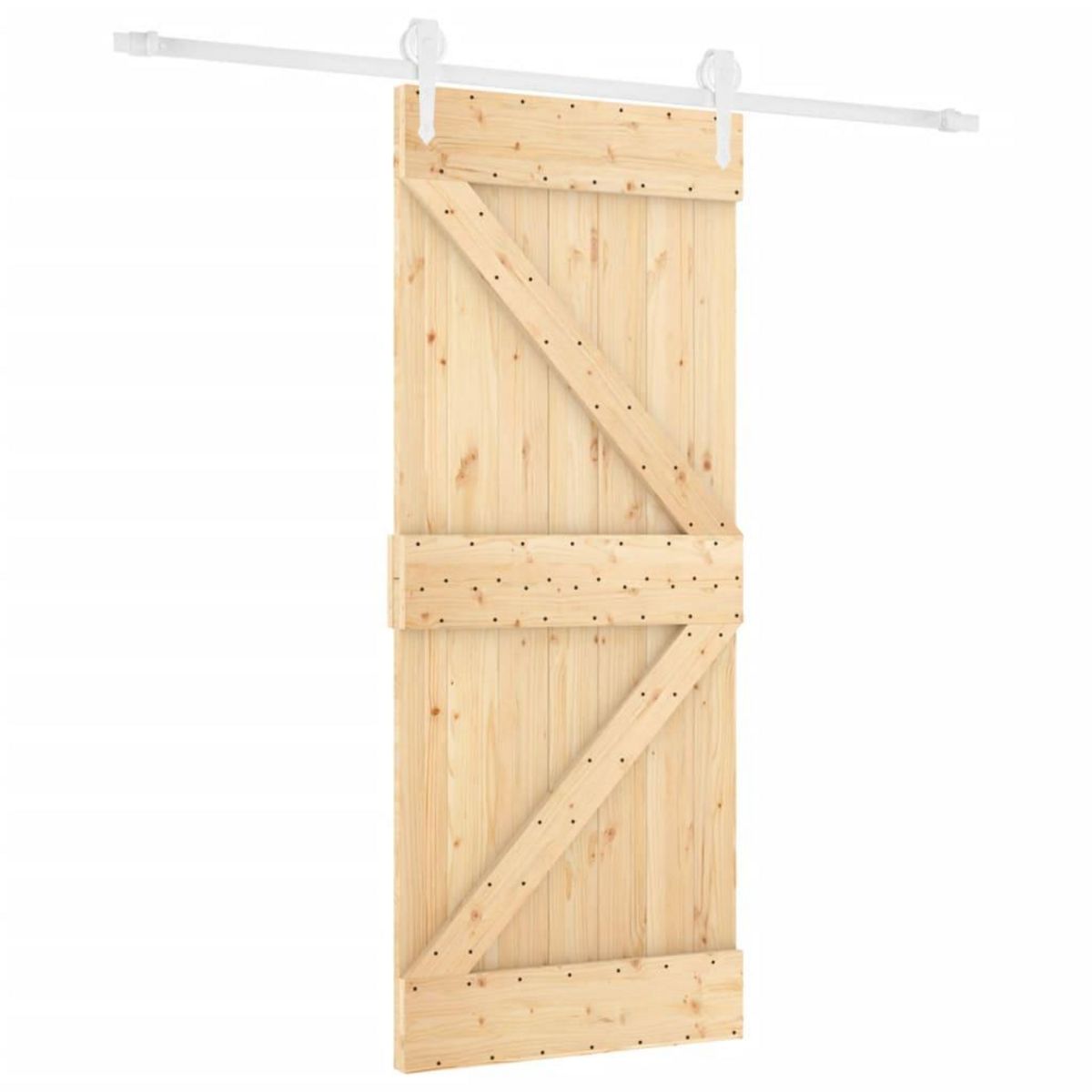 VIDAXL Porte coulissante et kit de quincaillerie 80x210 cm pin massif