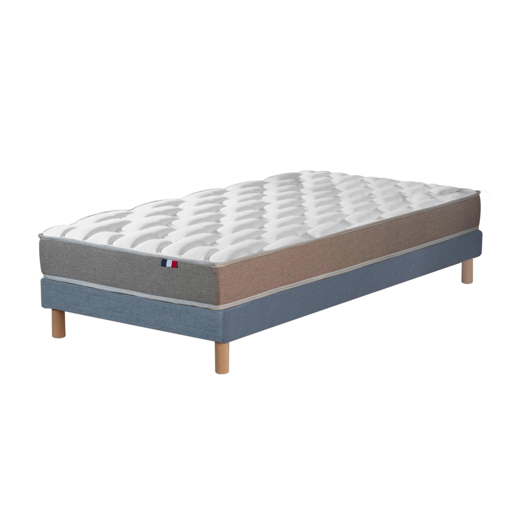 Voir la diapositive 4 : IDLITERIE Ensemble matelas mémoire de forme et mousse HR ZENITH avec sommier - confort français