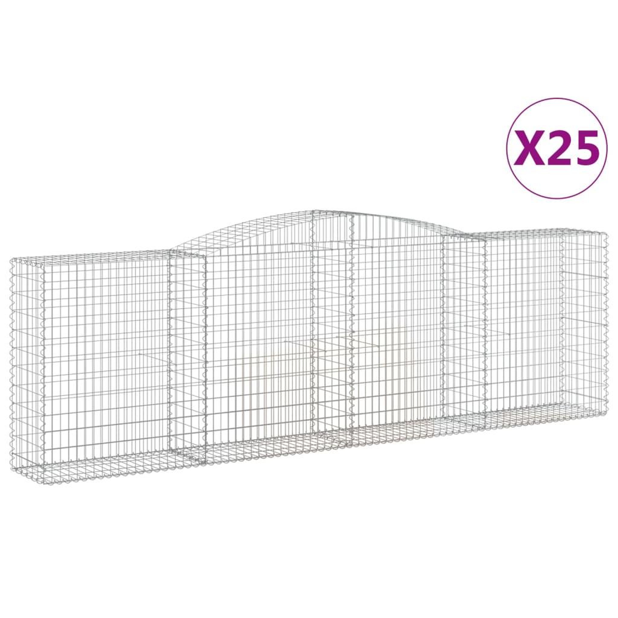 Voir la diapositive 2 : VIDAXL Paniers a gabions arques 25 pcs 400x50x120/140 cm Fer galvanise