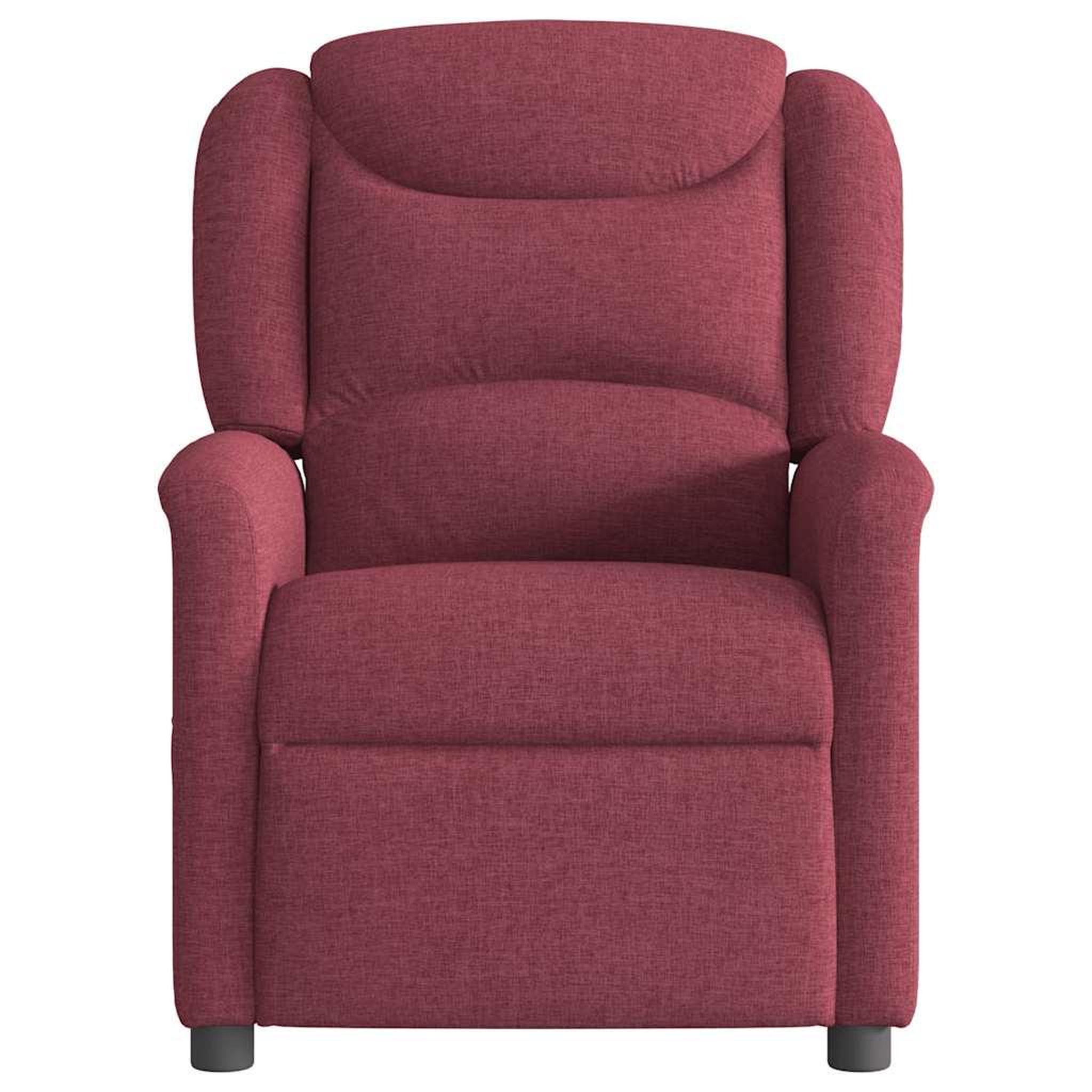Voir la diapositive 3 : VIDAXL Fauteuil de massage inclinable Rouge bordeaux Tissu