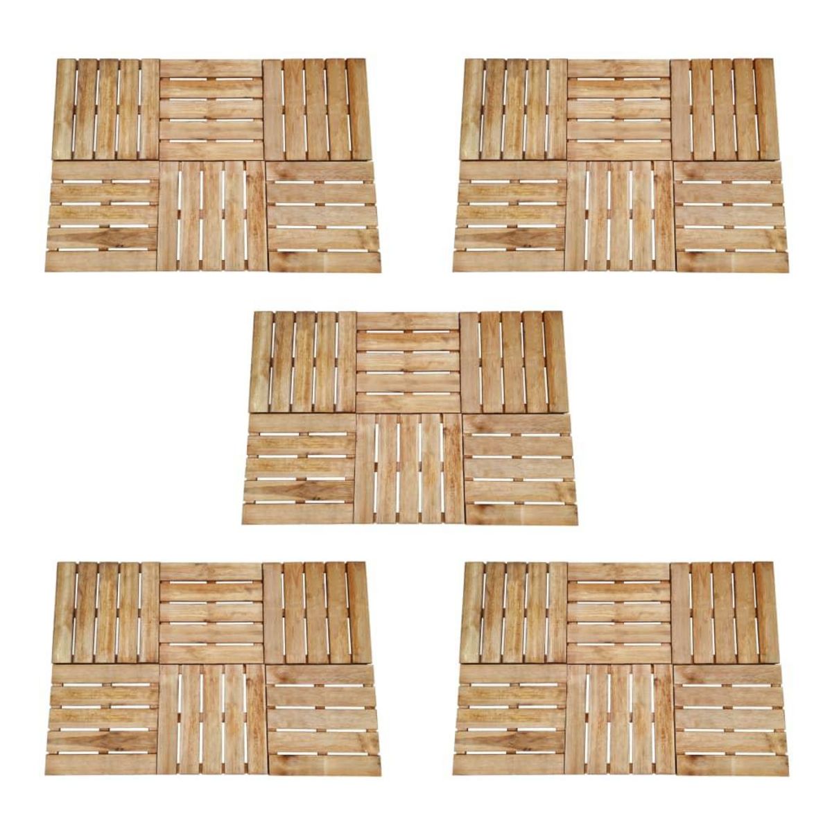 VIDAXL Dalles de terrasse 30 pcs 50x50 cm Bois Marron