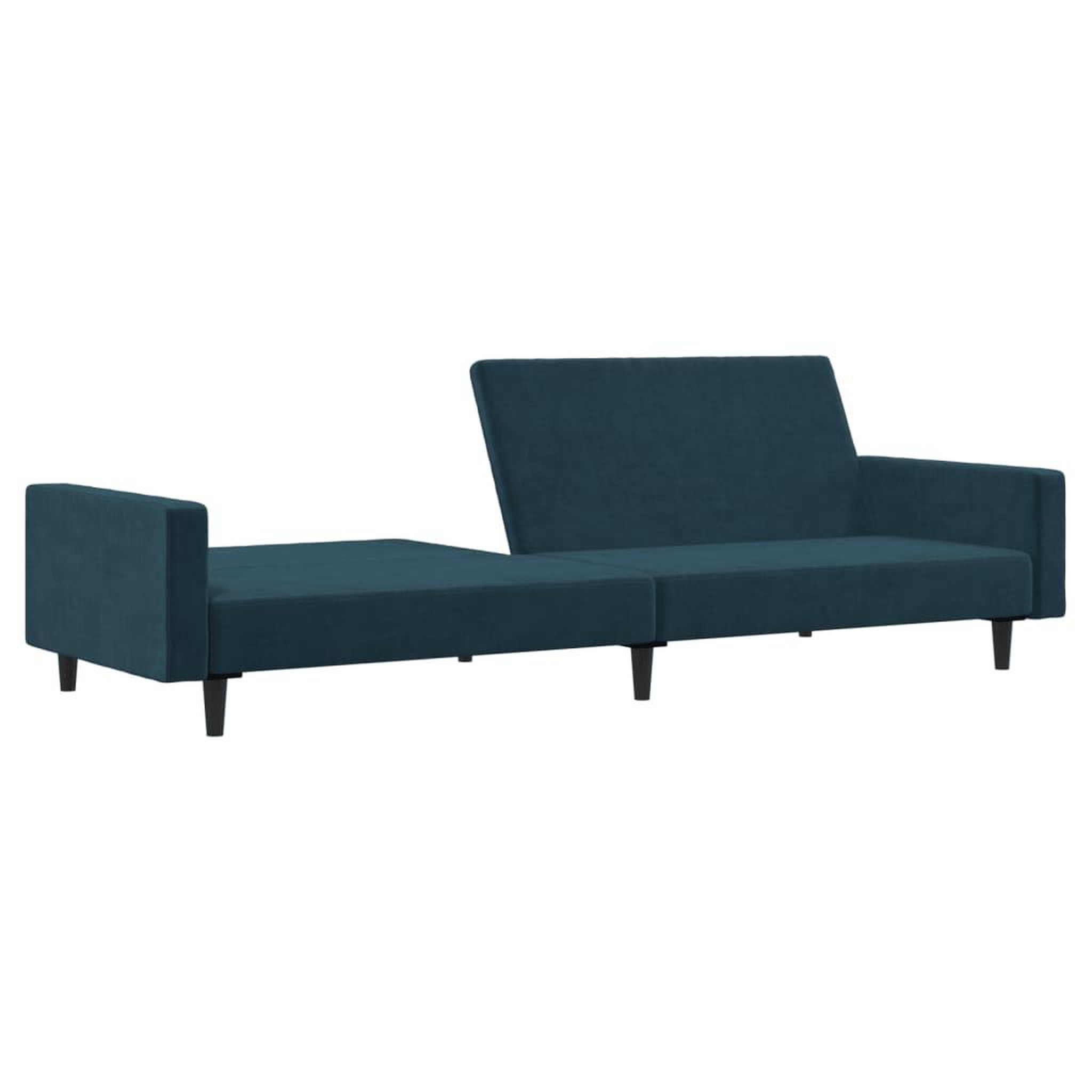 Voir la diapositive 4 : VIDAXL Canape-lit a 2 places Bleu Velours