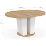 Voir la diapositive 5 : ID MARKET Table à manger extensible ronde ELIAD 4-8 personnes bois et blanc 110-150 cm