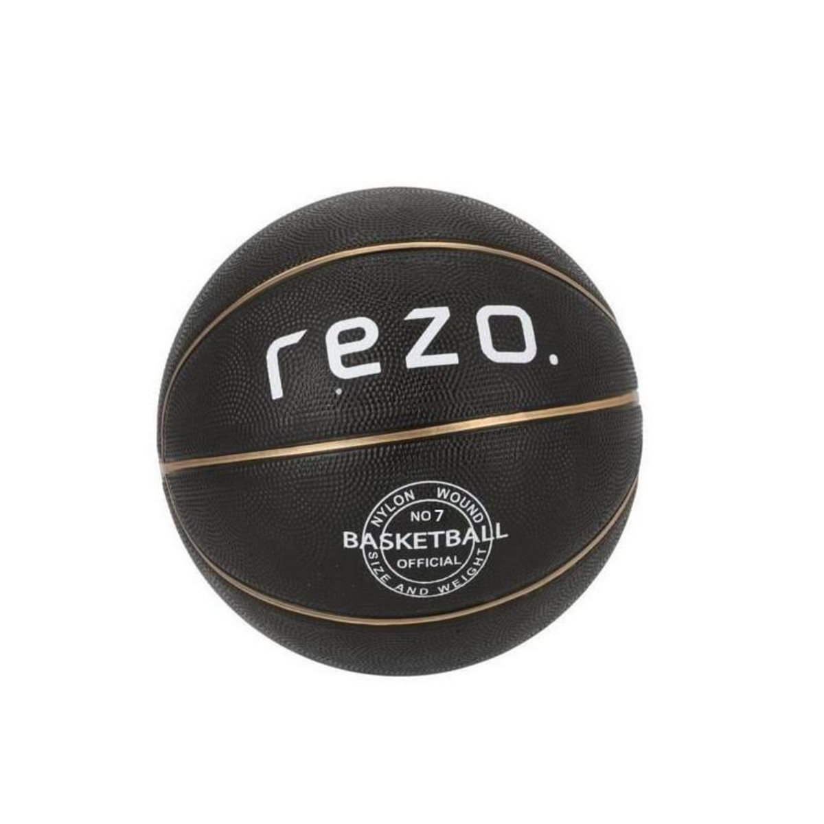 Ballon de basket - REZO - Caoutchouc - Taille 7 - Or - Prise ferme