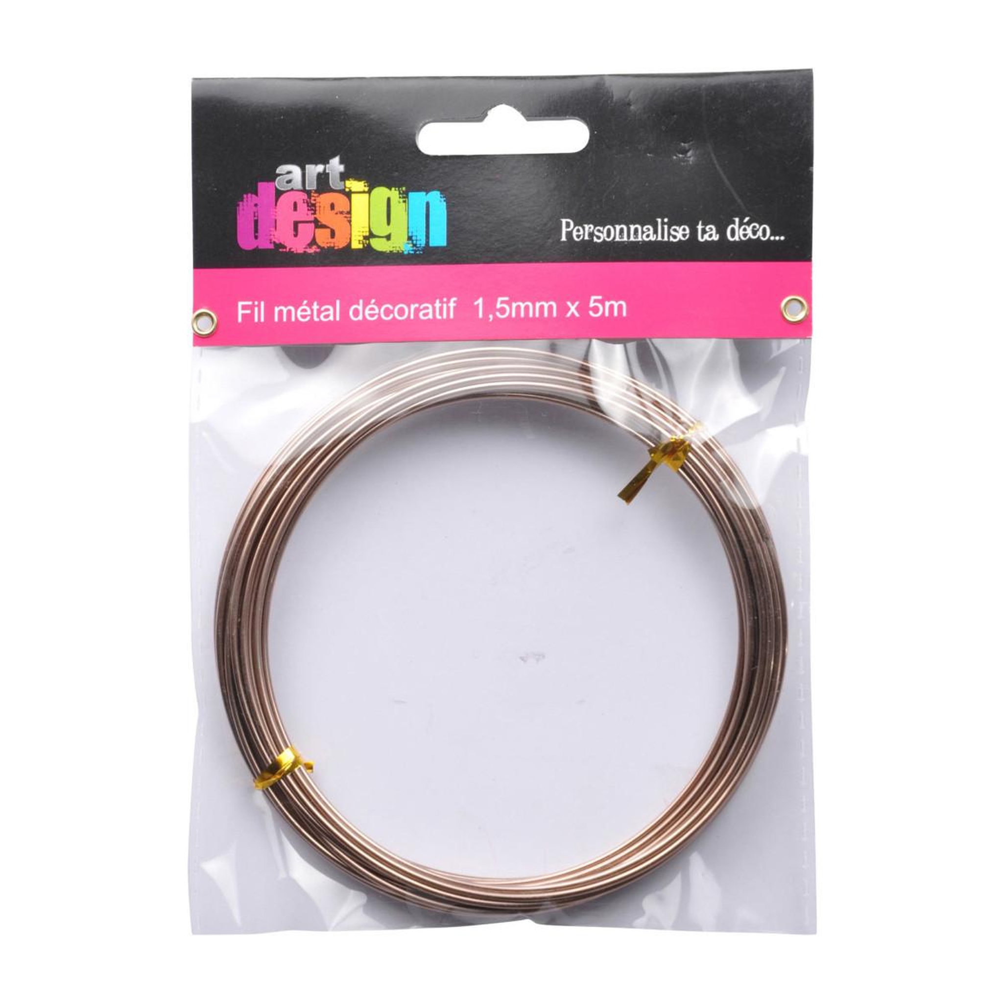 Voir la diapositive 2 : HOMEA Fil Déco en Métal  Custom DIY  5M Chocolat