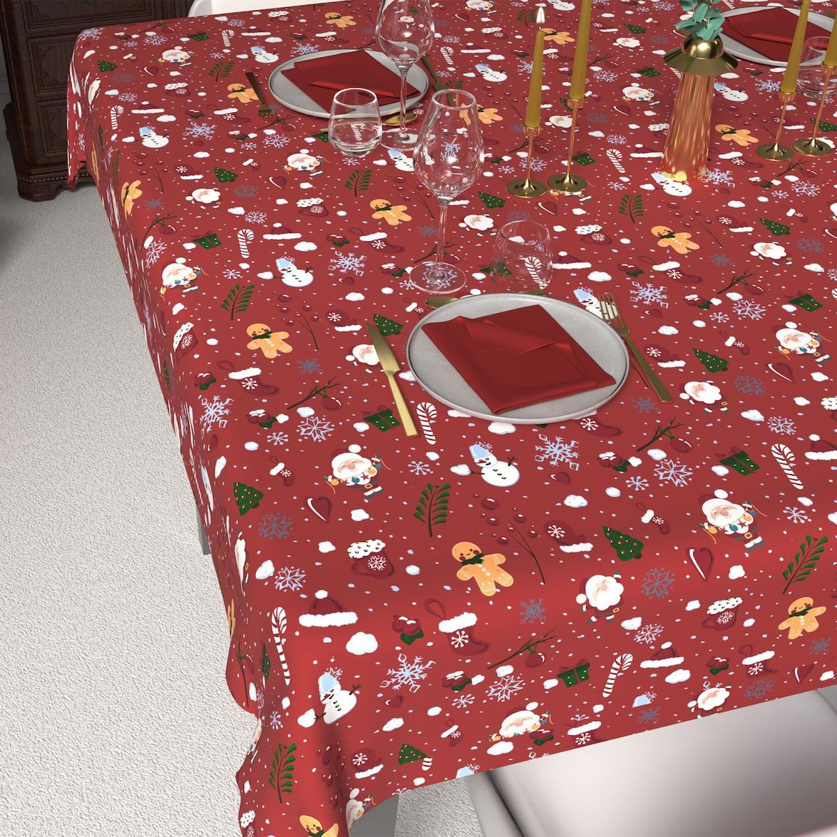 SOLEIL D'OCRE Nappe festive imprimée anti-tâches CANDY, par Soleil d'Ocre