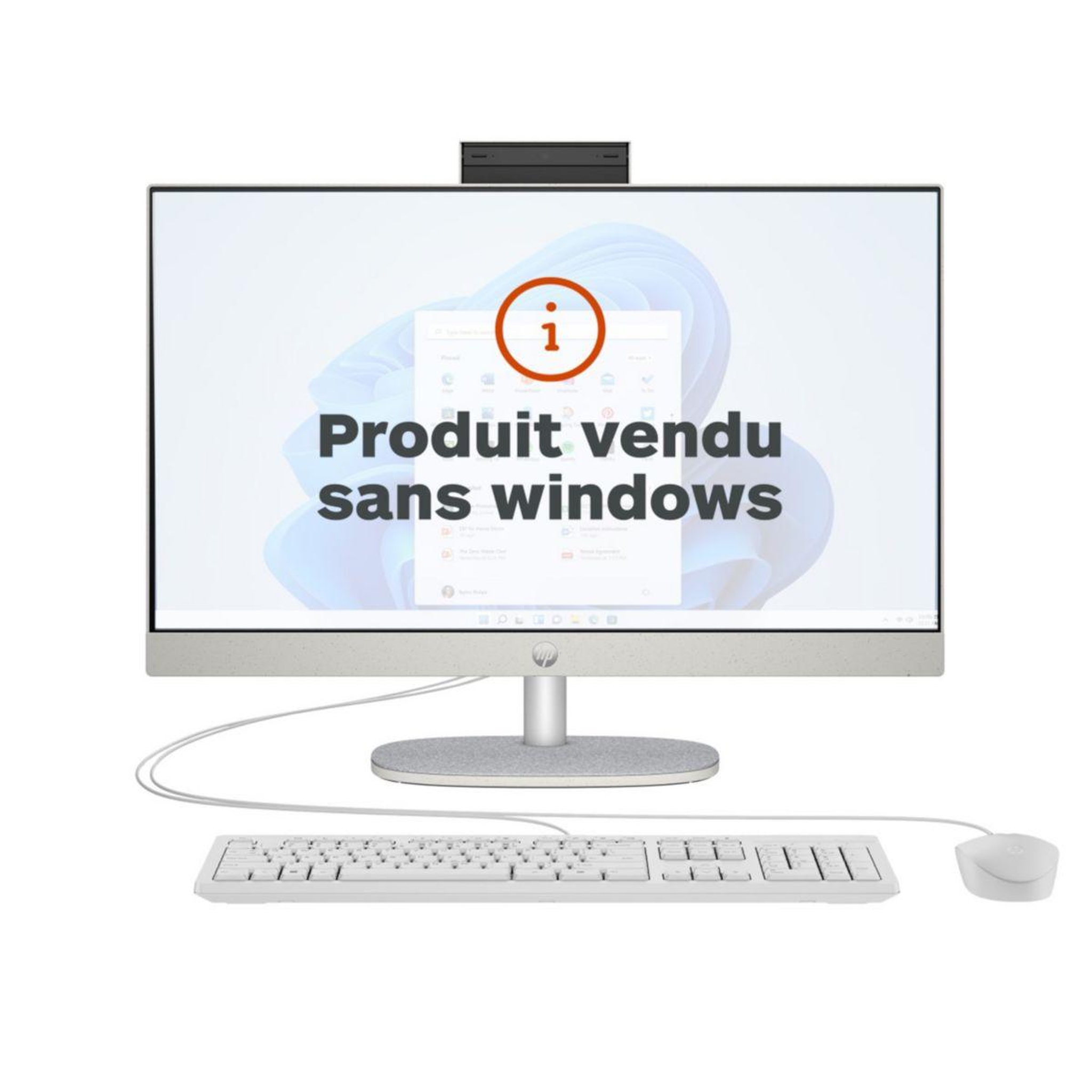 Voir la diapositive 1 : HP Ordinateur tout-en-un 24-cr0063nf SANS WINDOWS