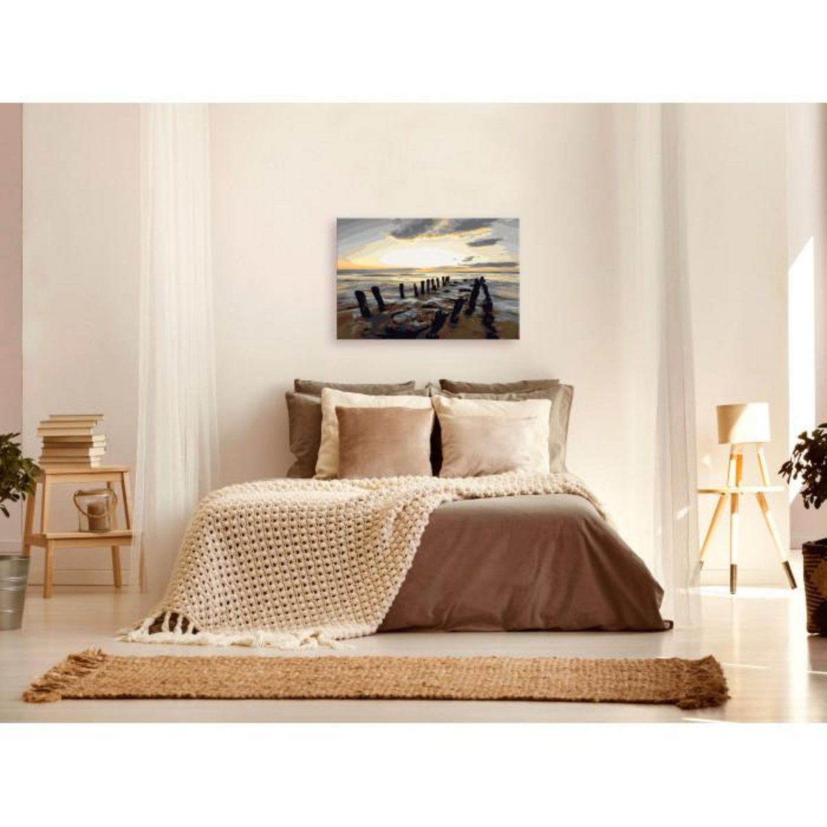 Paris Prix Tableau à Peindre Soi-Même  Plage Lever de Soleil  40x60cm