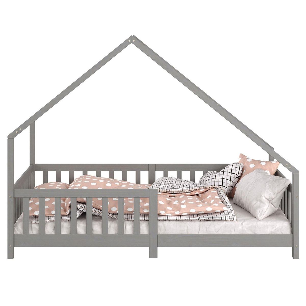 IDIMEX Lit cabane  asymétrique CORA 90 x 200 cm en pin massif