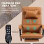 Voir la diapositive 5 : VINSETTO Fauteuil de bureau direction massant hauteur réglable dossier inclinable repose-pied intégré revêtement synthétique camel