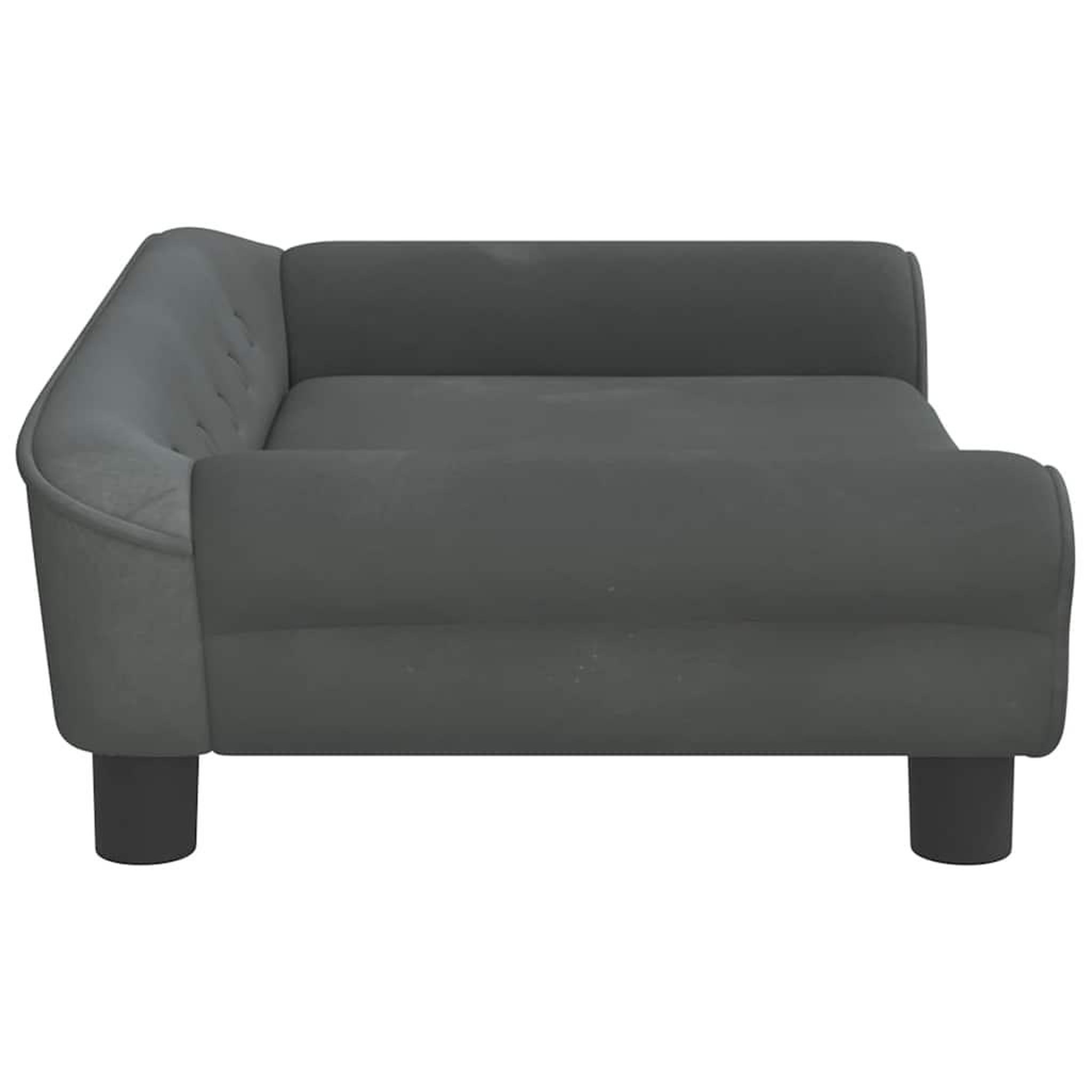 Voir la diapositive 4 : VIDAXL Lit pour chien gris fonce 70x48x22 cm velours