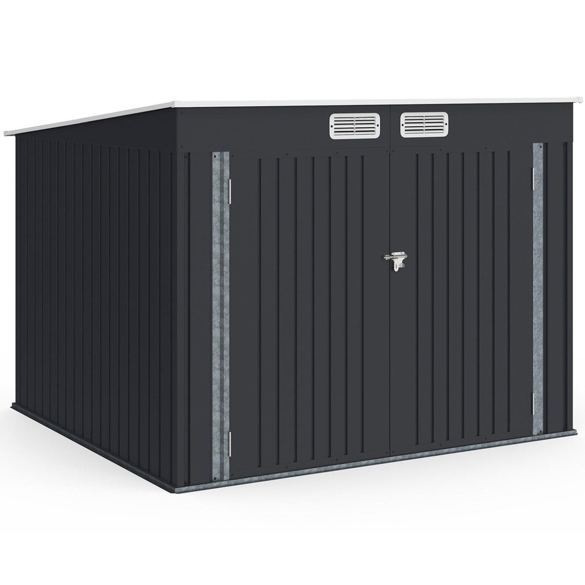 ID MARKET Abri à vélos en métal gris anthracite verrouillable avec kit d'ancrage pour 4 vélos