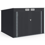 ID MARKET Abri à vélos en métal gris anthracite verrouillable avec kit d'ancrage pour 4 vélos