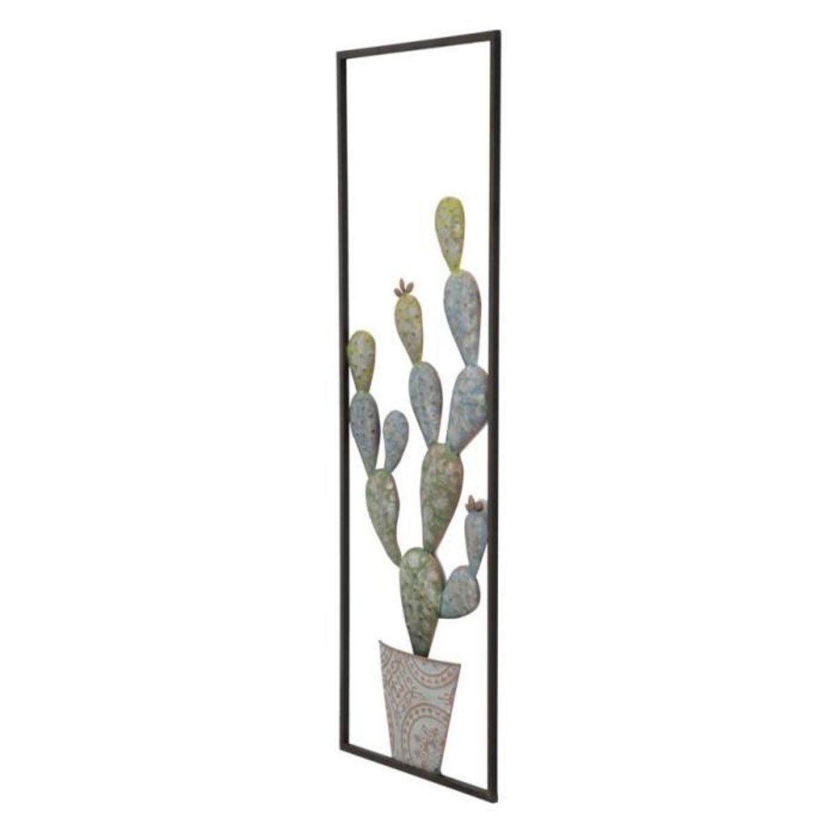 Paris Prix Déco Murale Encadrée en Métal  Cactus  90cm Multicolore