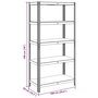 Voir la diapositive 6 : VIDAXL Etagere de rangement 5 niveaux Argente Acier et bois ingenierie