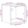 Voir la diapositive 6 : VIDAXL Tables de chevet et portes vitrees 2 pcs chene fume 35x37x35 cm