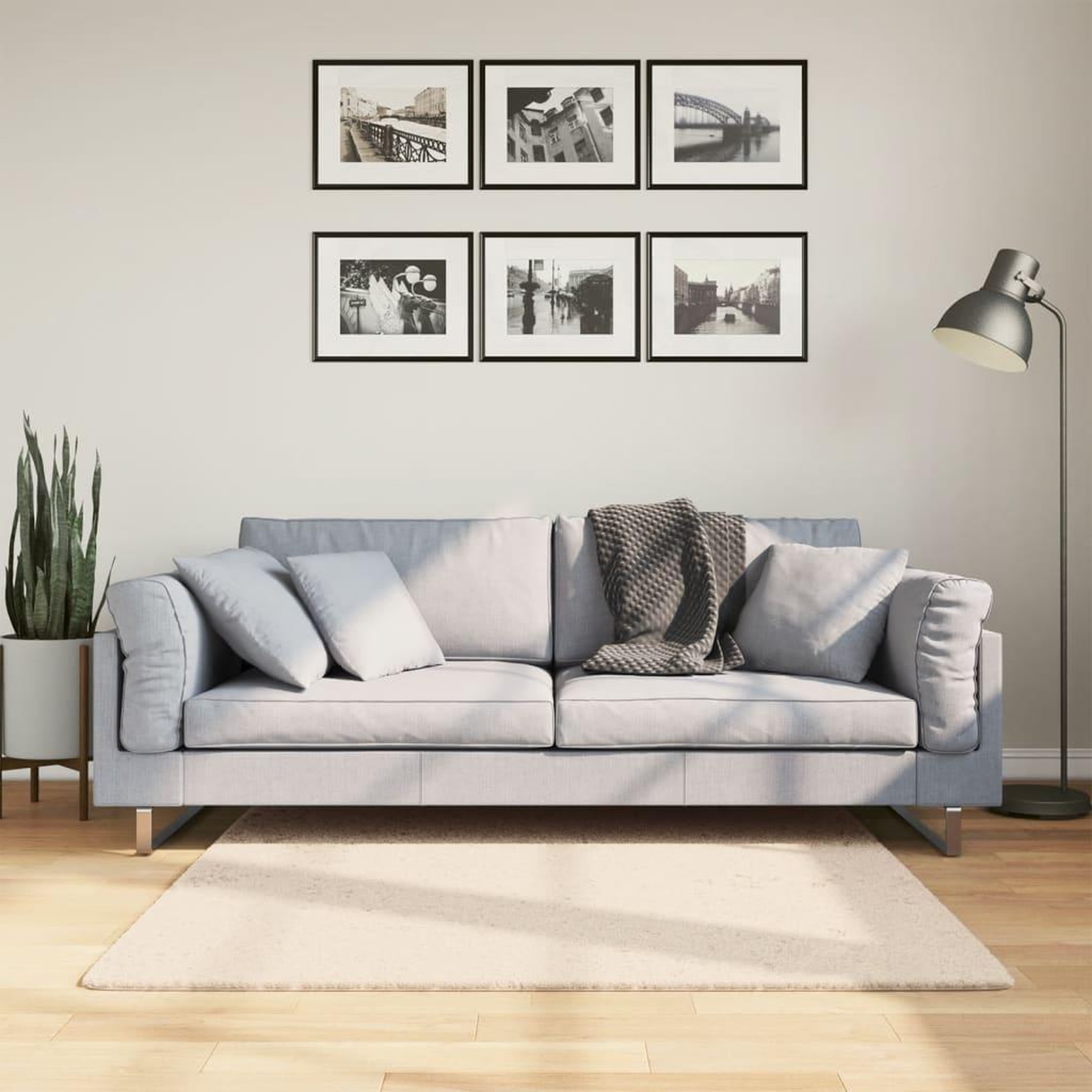 VIDAXL Tapis HUARTE a poils courts doux et lavable beige 120x120 cm