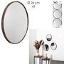 Voir la diapositive 4 : The Home Deco Factory Lot de 3 miroirs ronds imitation bois - Diam 26 cm - Marron