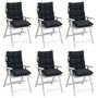 Voir la diapositive 4 : VIDAXL Coussins de chaise a dossier bas lot de 6 noir tissu oxford
