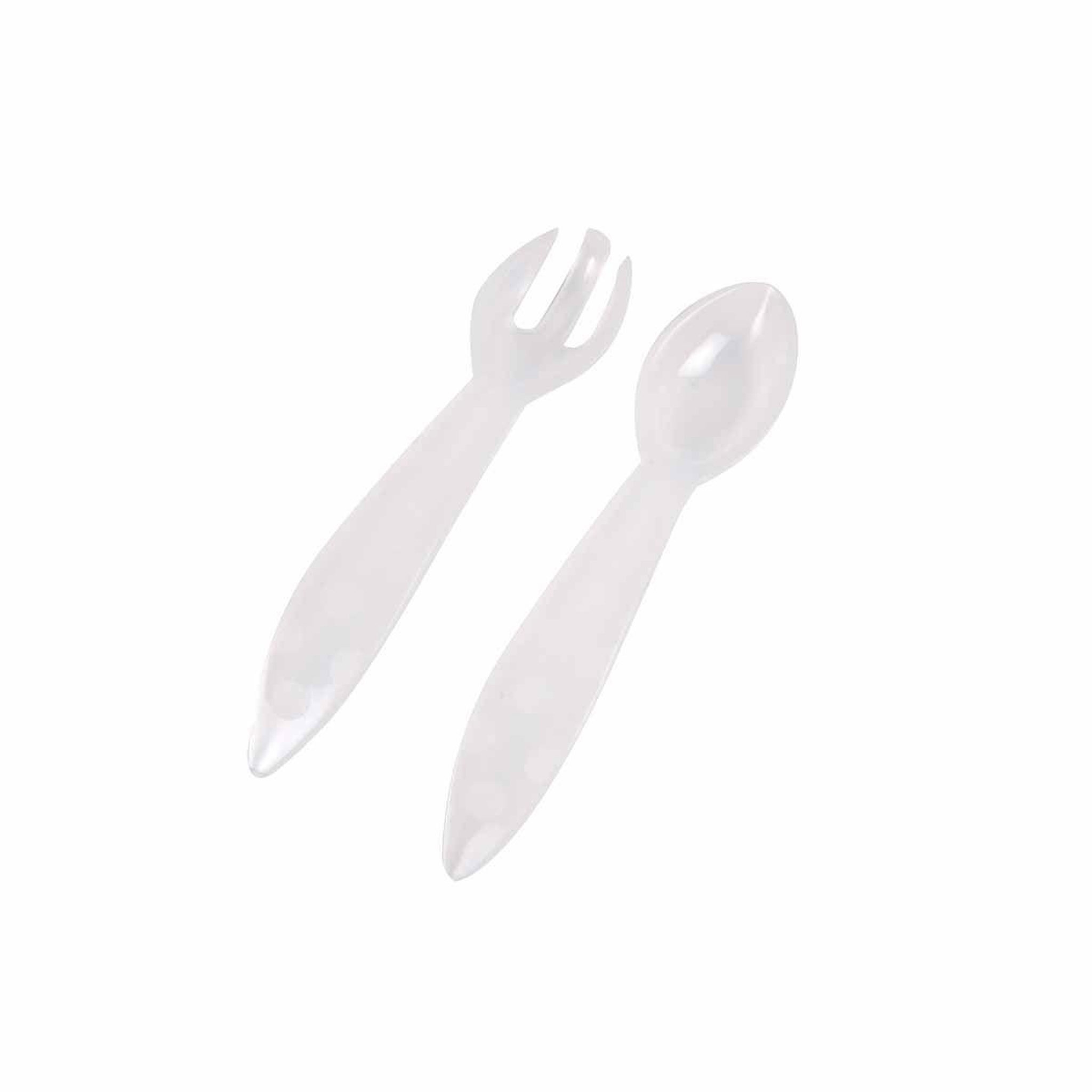 Voir la diapositive 2 : HOMEA Set de 2 couverts bébé  cuillère & fourchette  13cm transparent