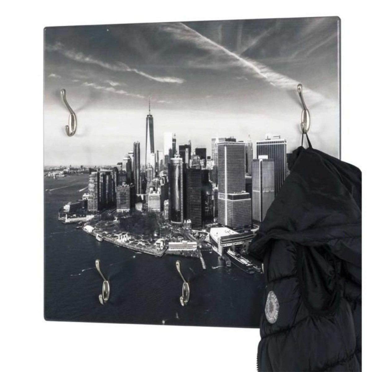 Paris Prix Patère Murale 5 Crochets  Skyline  70cm Gris