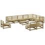 Voir la diapositive 2 : VIDAXL Salon de jardin 11 pcs bois de pin impregne