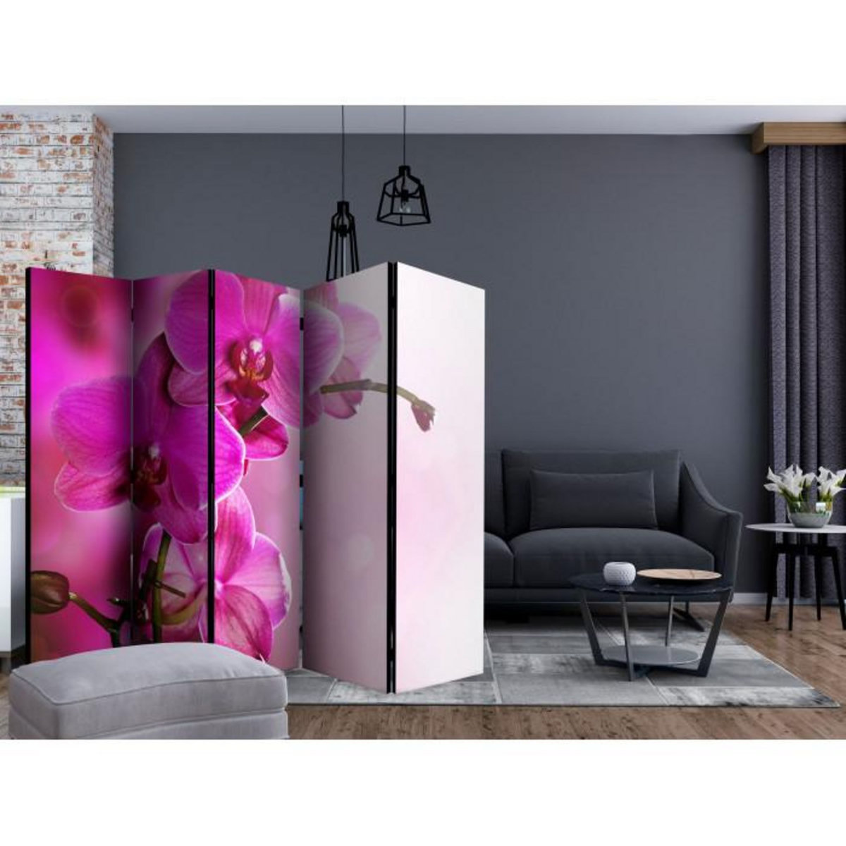 Paris Prix Paravent 5 Volets  Pink Orchid II  172x225cm